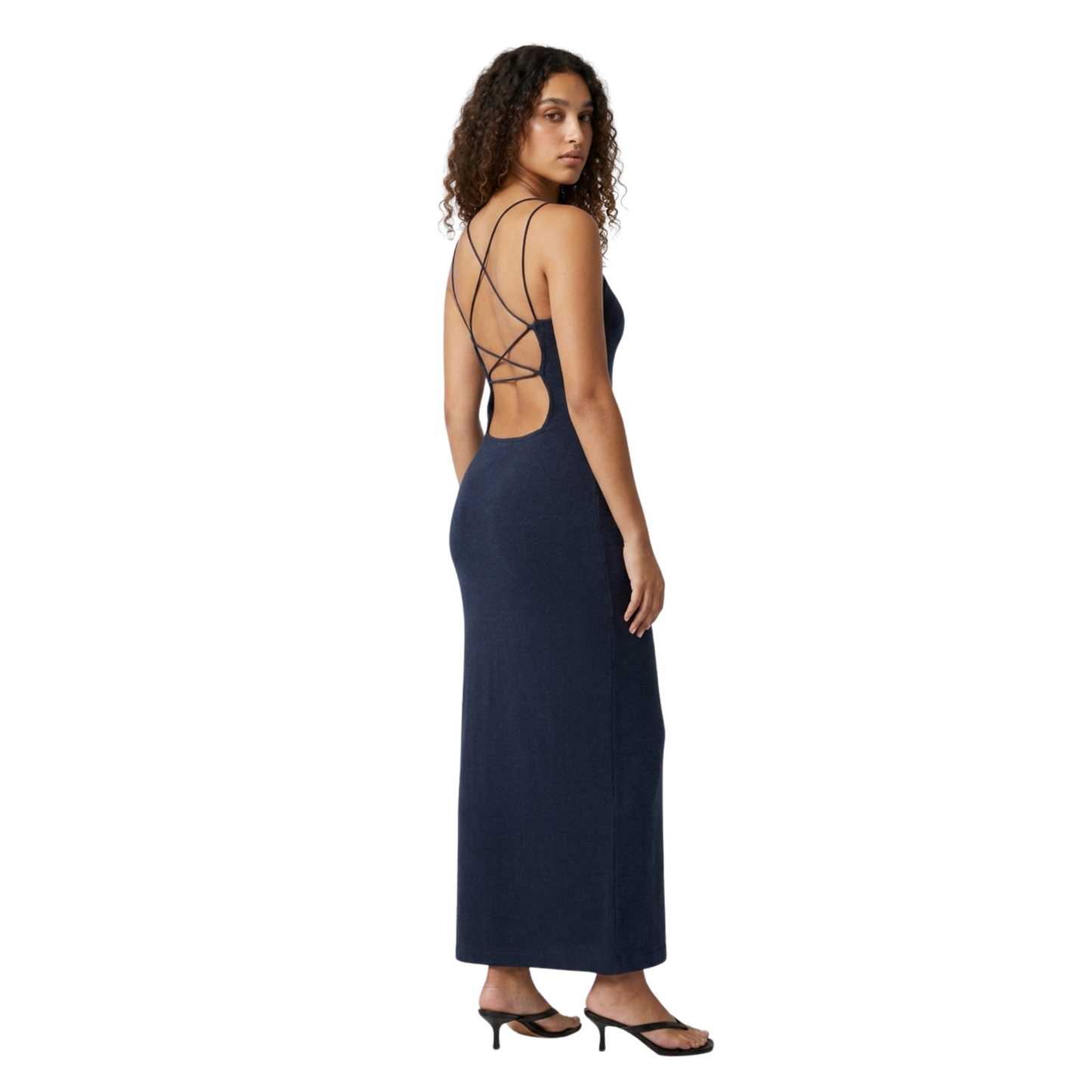 Black 90s Low Back Dress