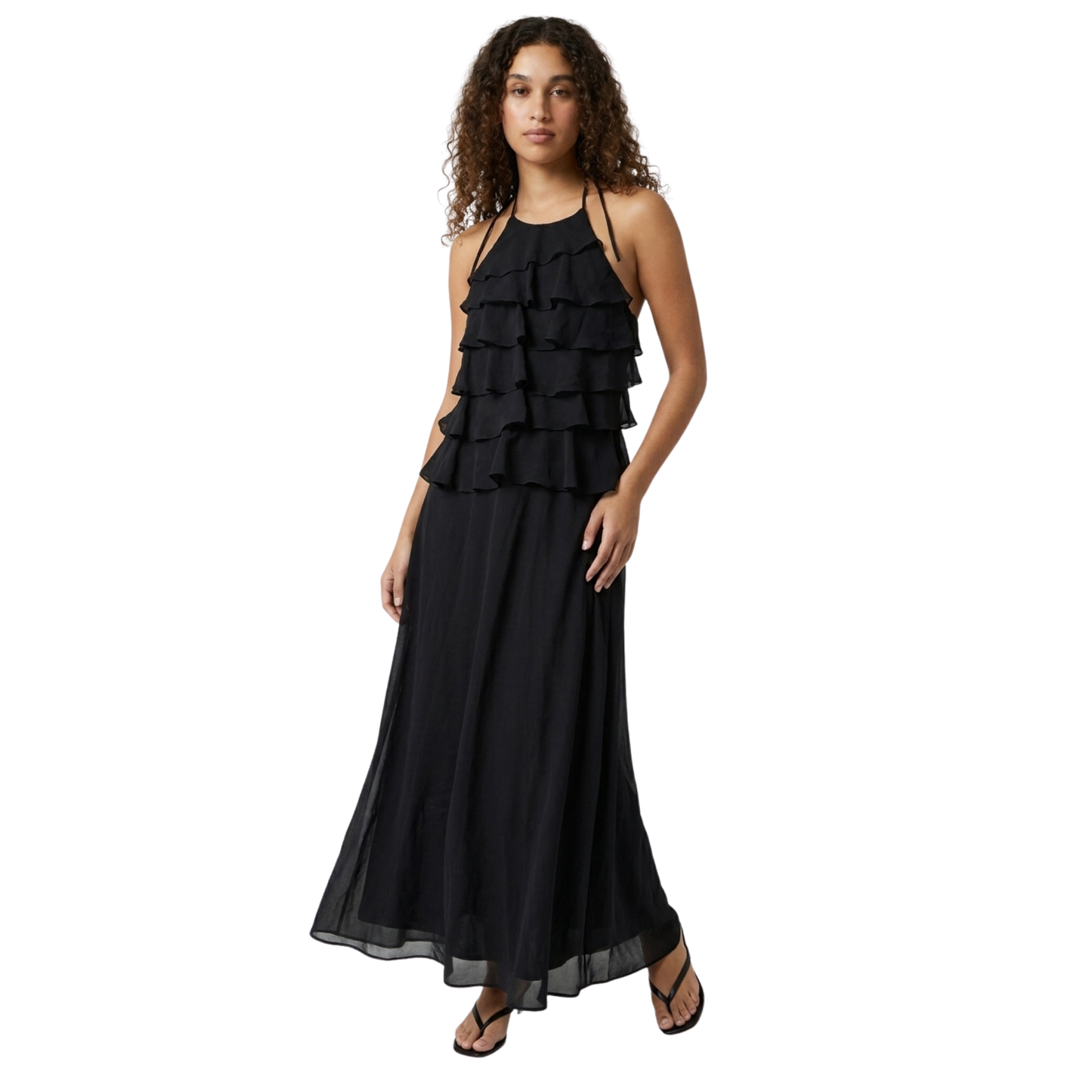 90s Chiffon Halter Dress