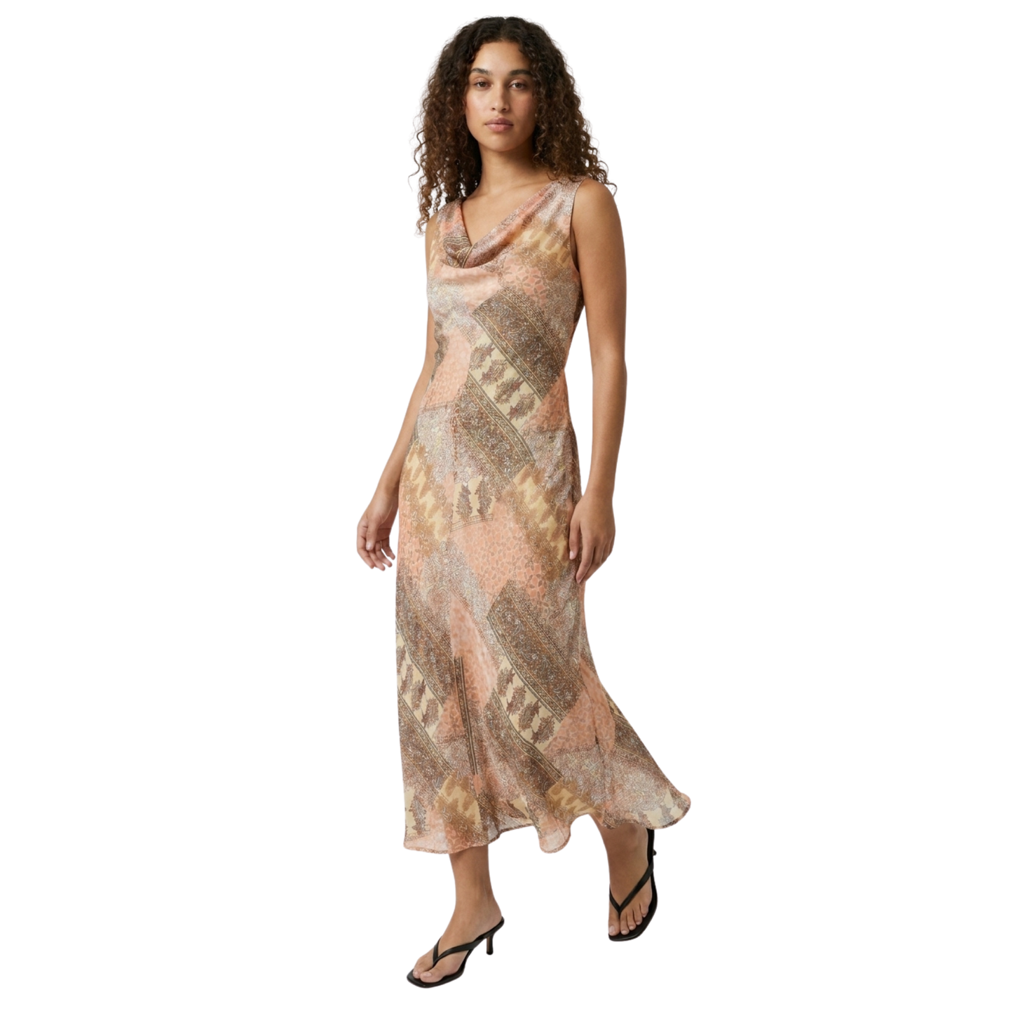 Vintage Patchwork Midi Dress