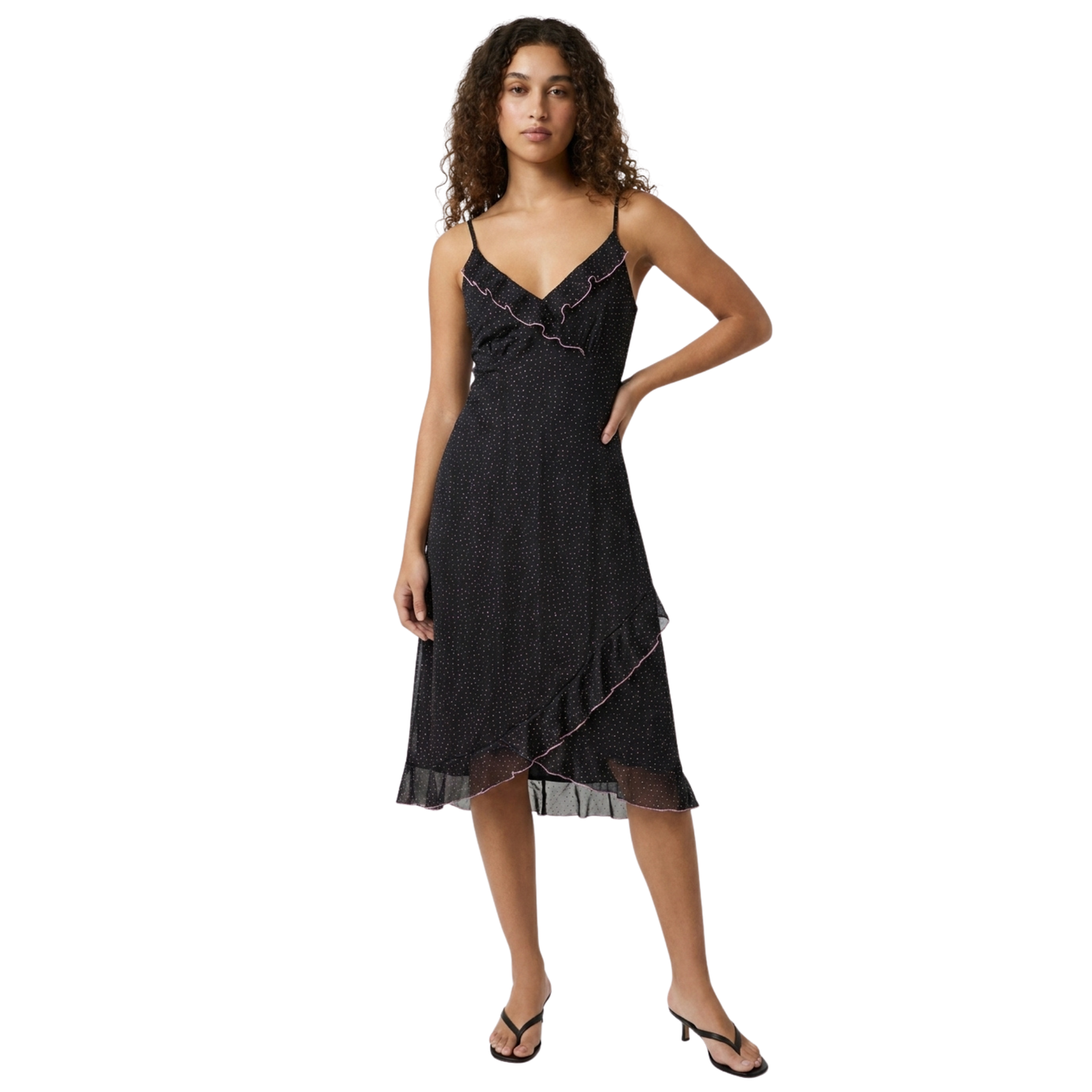 Early 2000s Black Sparkly Midi Dress