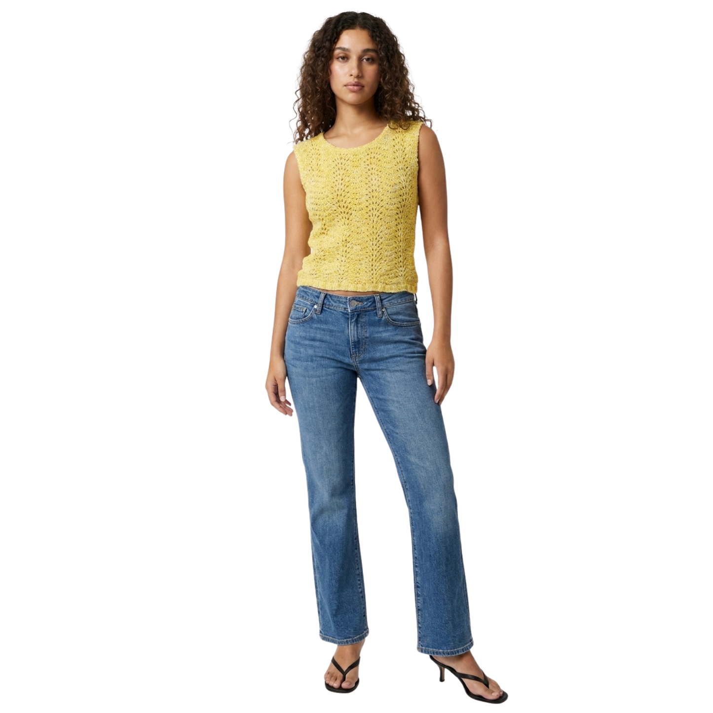 Vintage Handmade Yellow Crochet Top