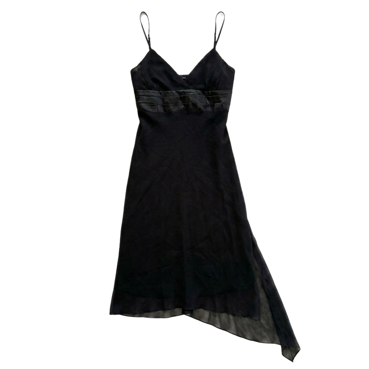 Black Y2K Asymmetrical Spaghetti Strap Dress