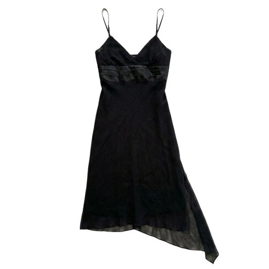 Black Y2K Asymmetrical Spaghetti Strap Dress