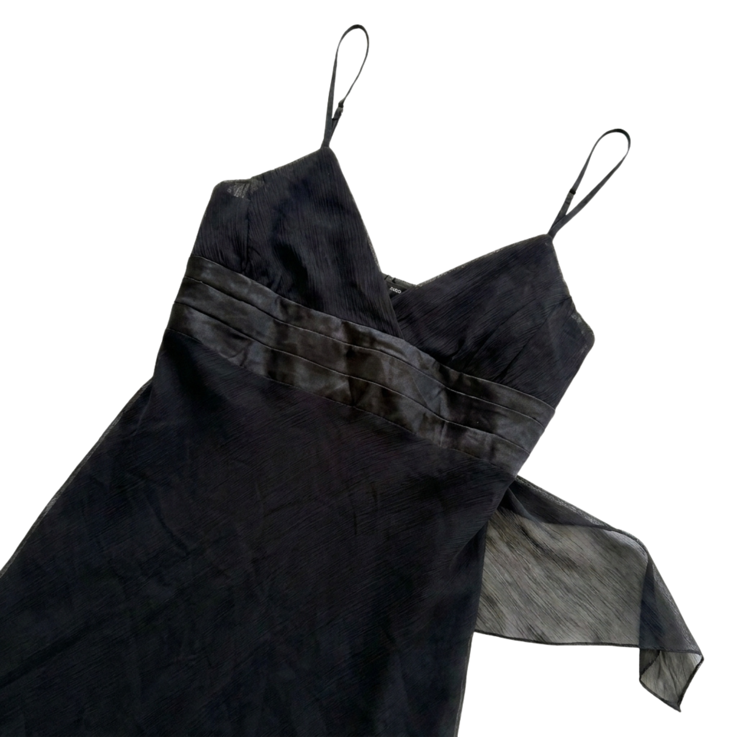 Black Y2K Asymmetrical Spaghetti Strap Dress