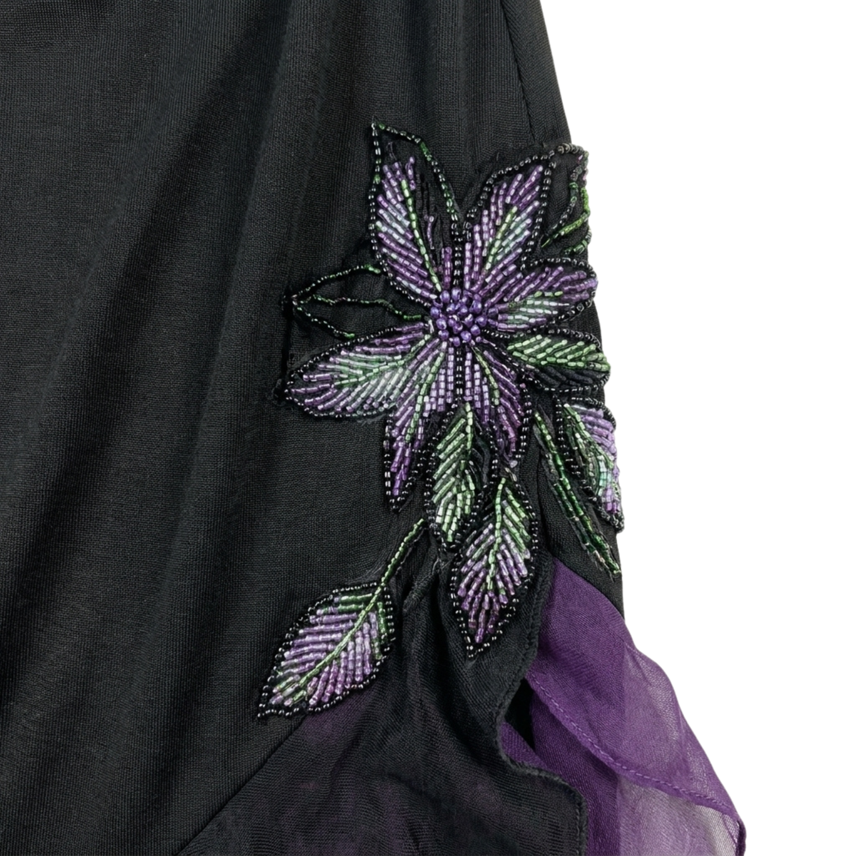 Vintage Black Halter Maxi Dress with a Ruffle Hem