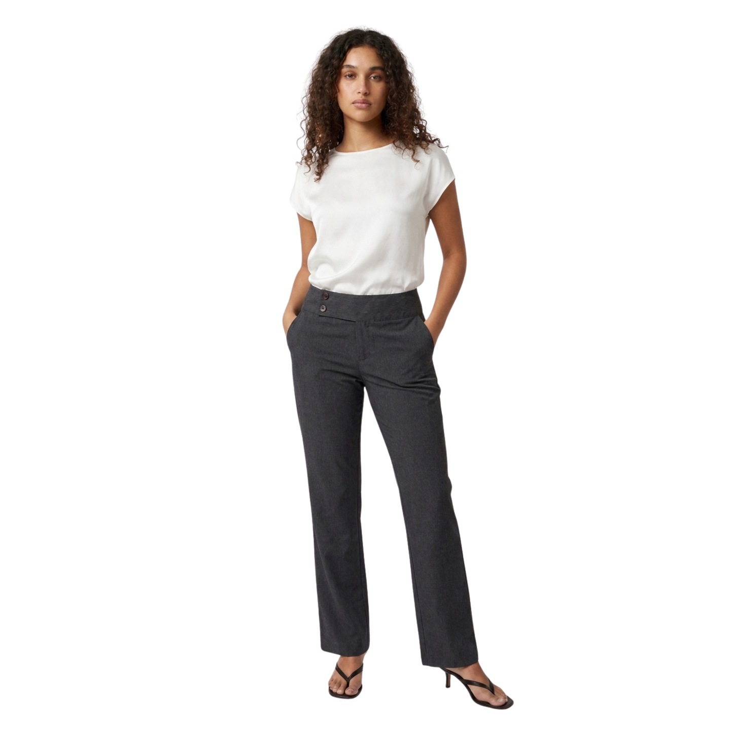 Double-Button Closure Trousers