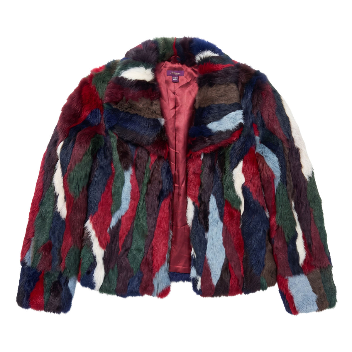 Rainbow Rabbit Fur Jacket