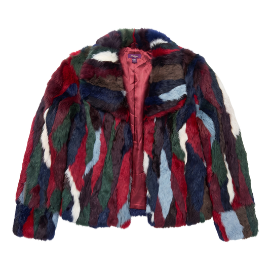 Rainbow Rabbit Fur Jacket