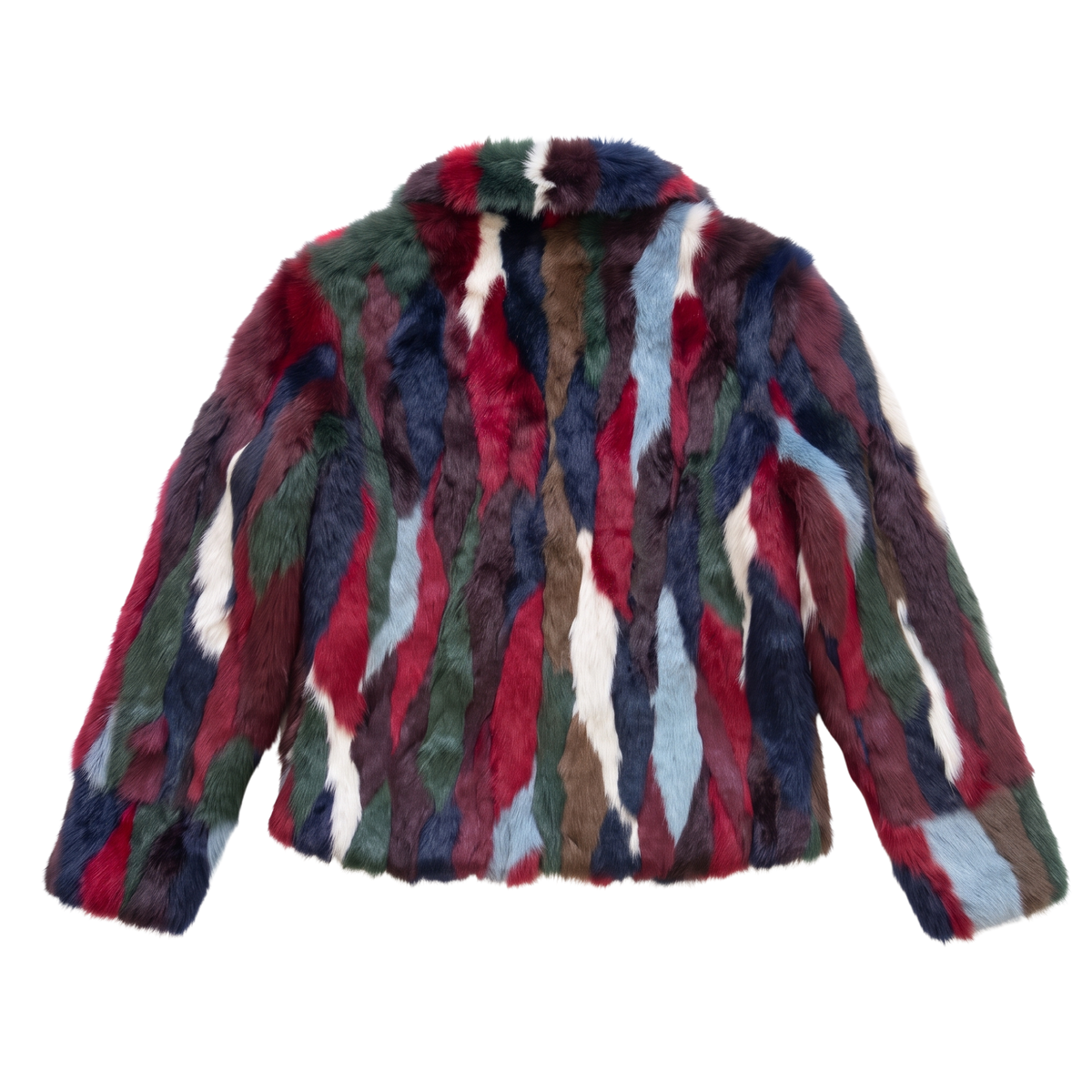 Rainbow Rabbit Fur Jacket