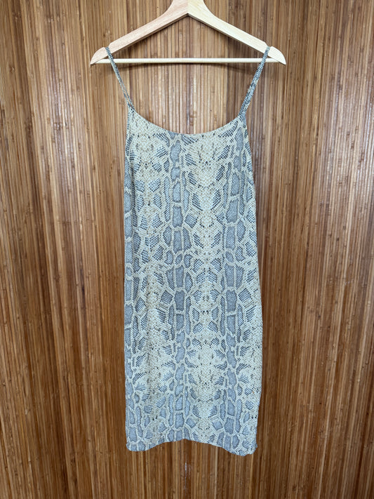 90s Italian Snakeskin Print Dress