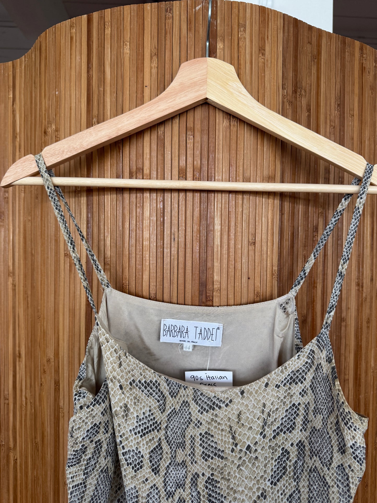 90s Italian Snakeskin Print Dress