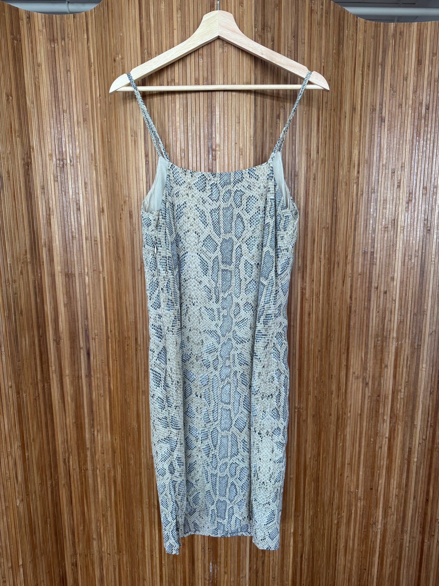 90s Italian Snakeskin Print Dress