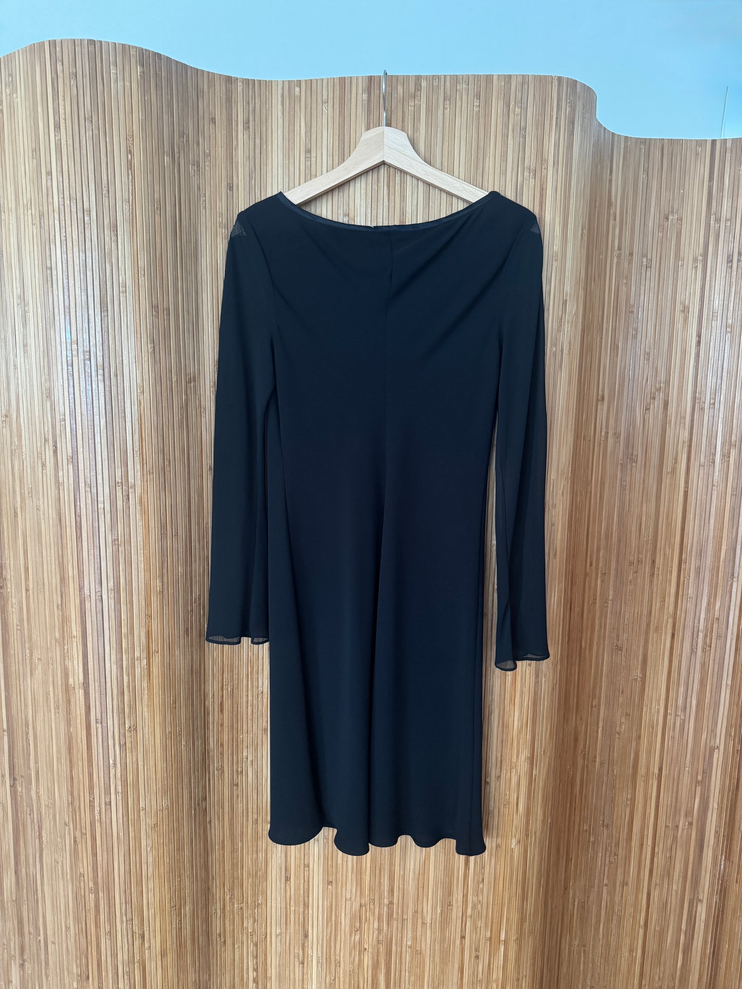 Black 90s Dress with Bell Sleeves