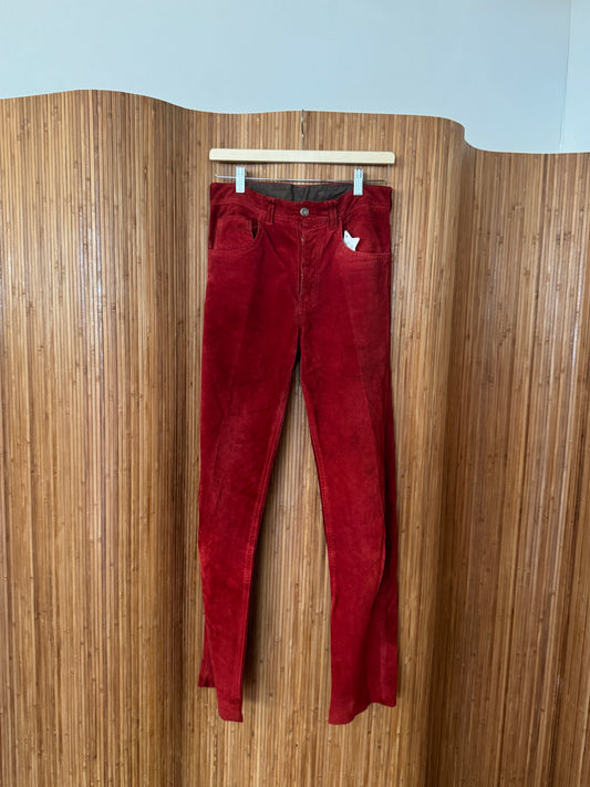 Vintage Red Suede Pants