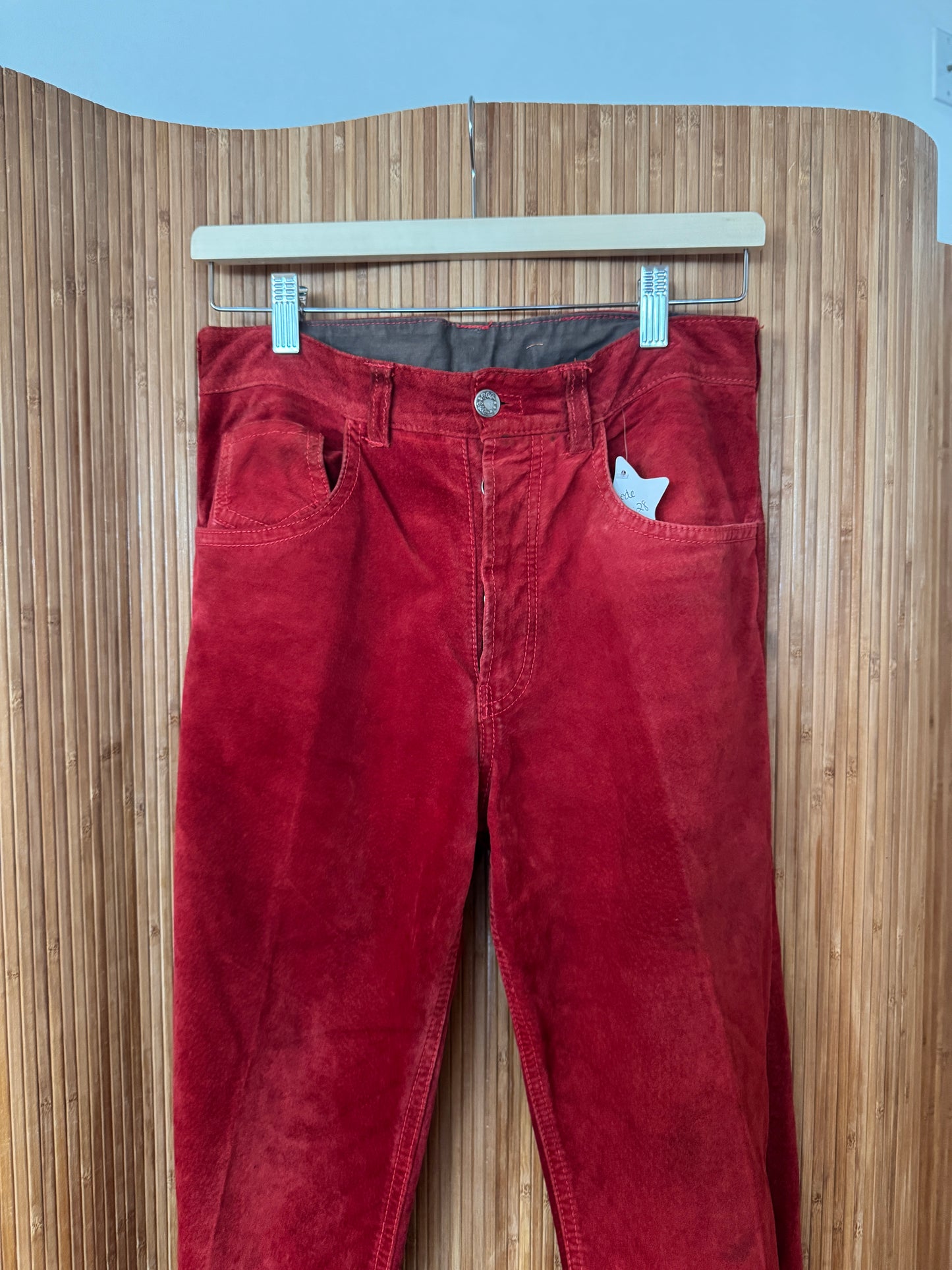 Vintage Red Suede Pants