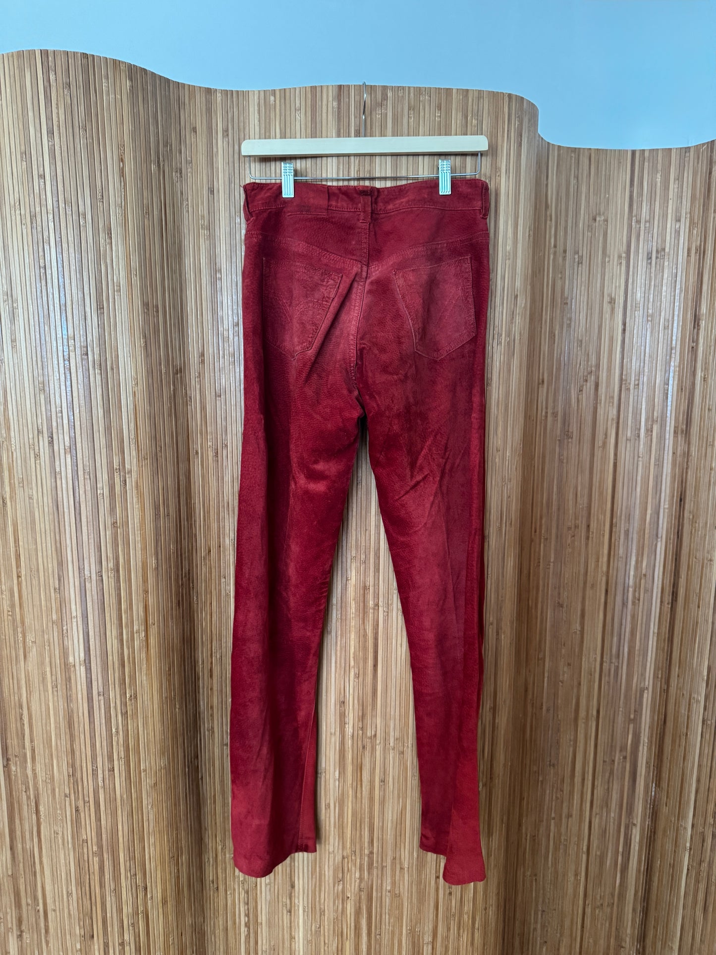 Vintage Red Suede Pants