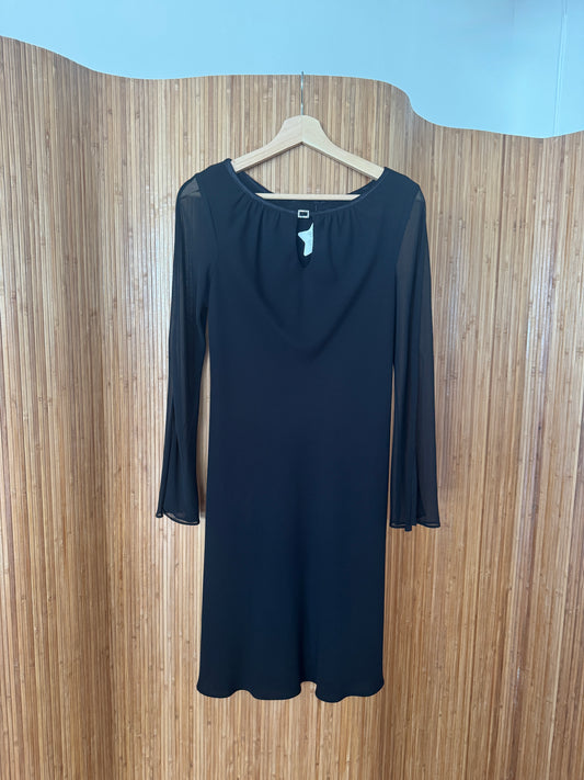Black 90s Dress with Bell Sleeves