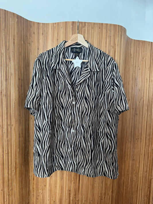 Vintage Zebra Print Blouse