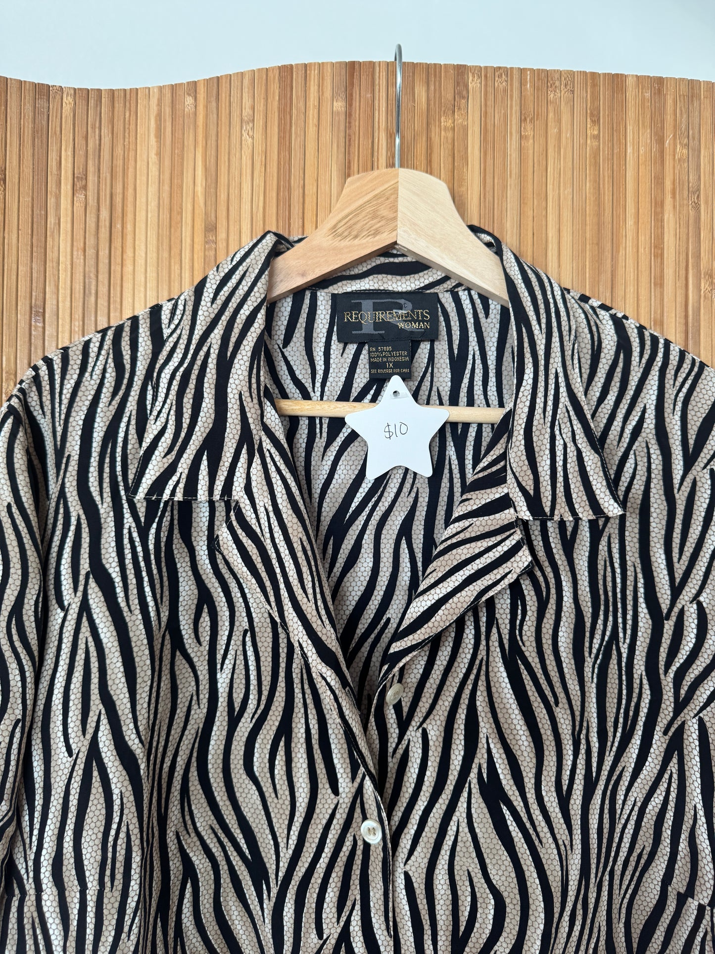 Vintage Zebra Print Blouse