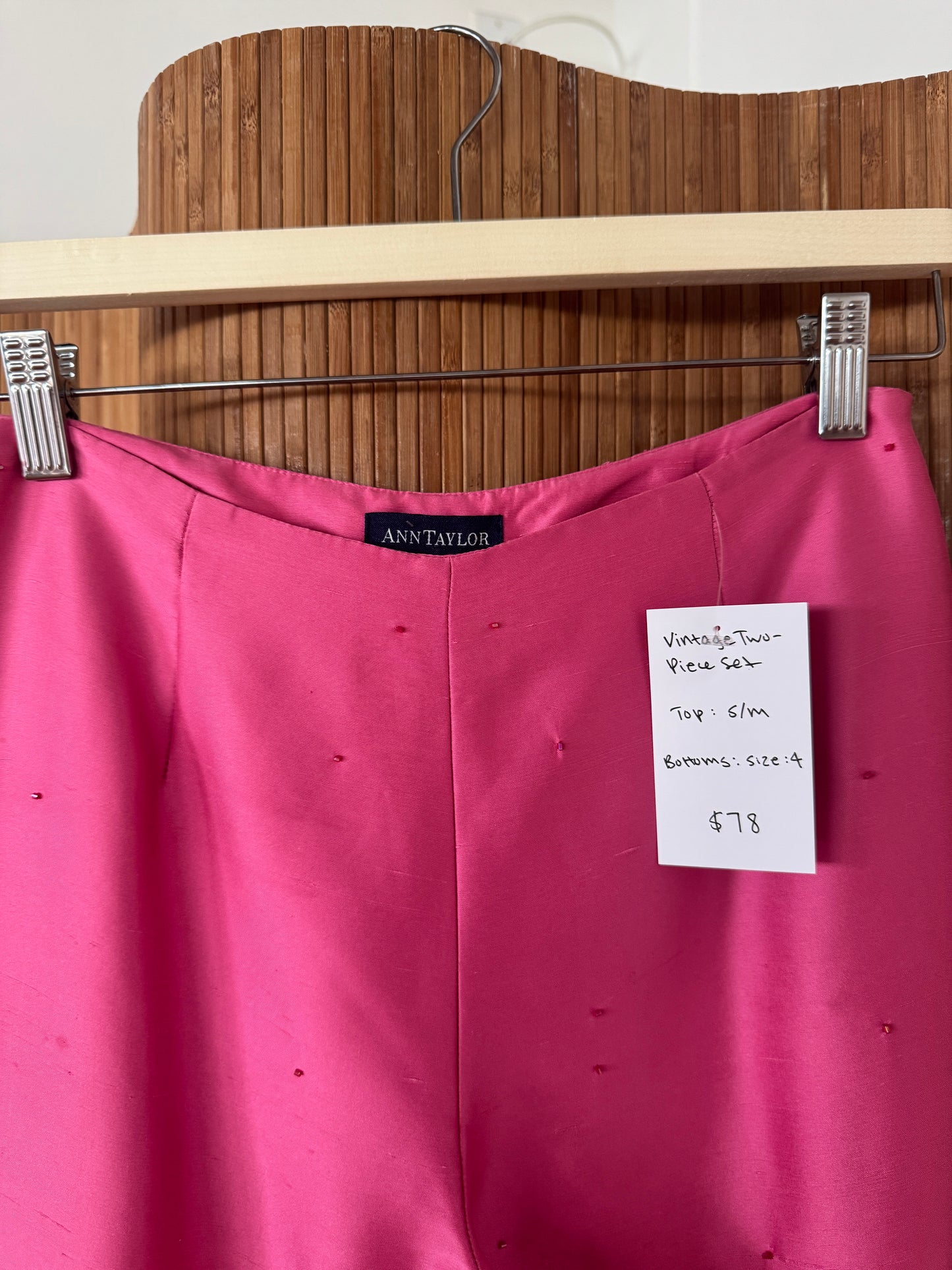 Vintage Silk Two-Piece Beaded Set