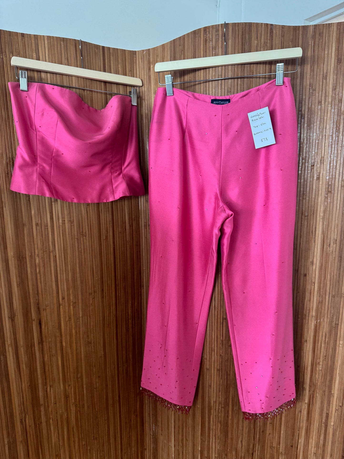 Vintage Silk Two-Piece Beaded Set