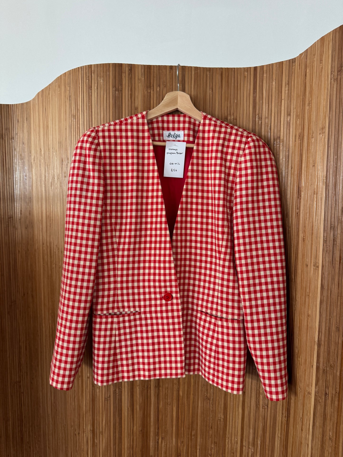 Vintage Gingham Blazer