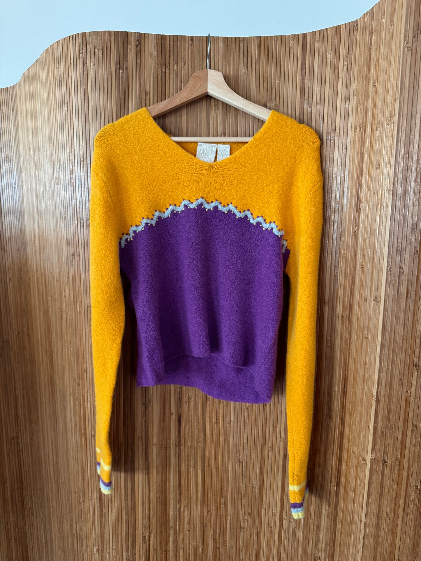 Vintage 90s Purple and Yellow Sweater
