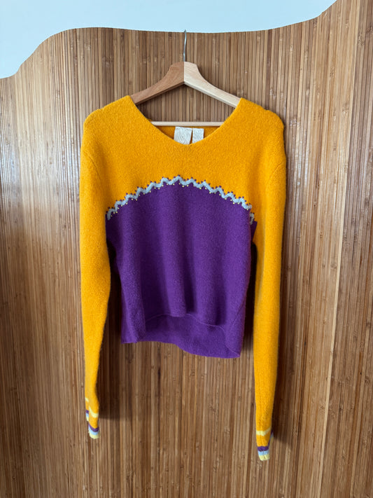 Vintage 90s Purple and Yellow Sweater