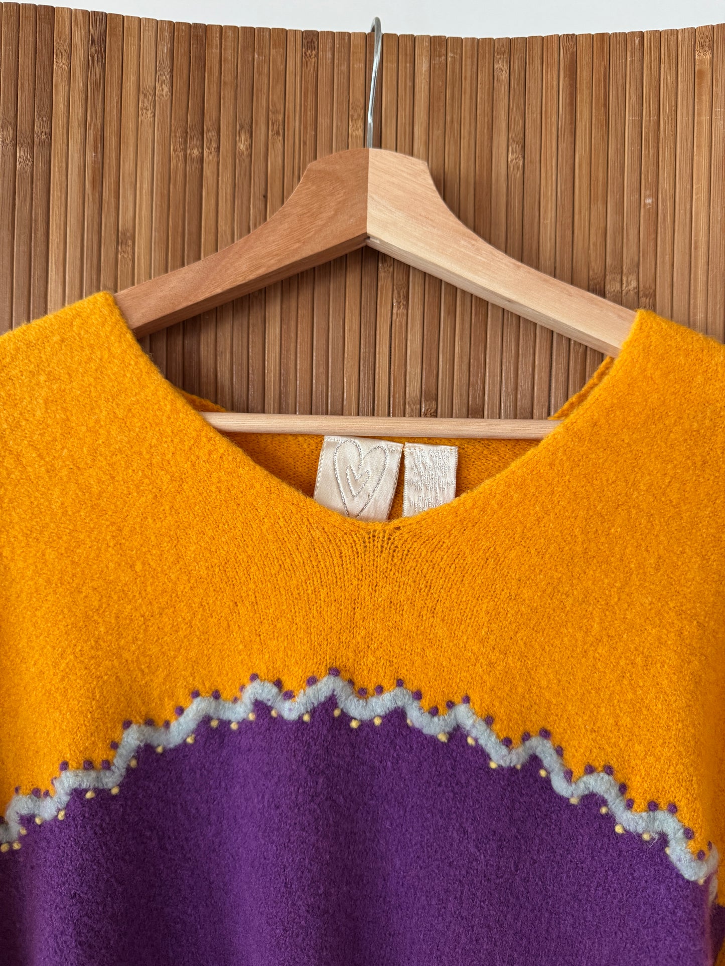 Vintage 90s Purple and Yellow Sweater