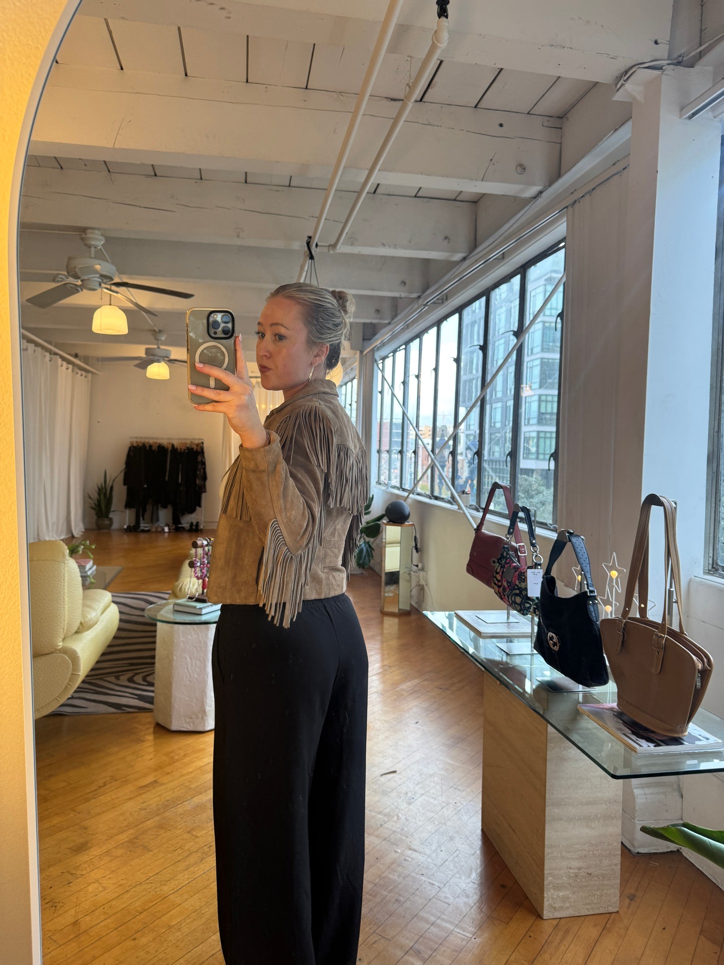 Vintage 1980s Suede Fringe Jacket