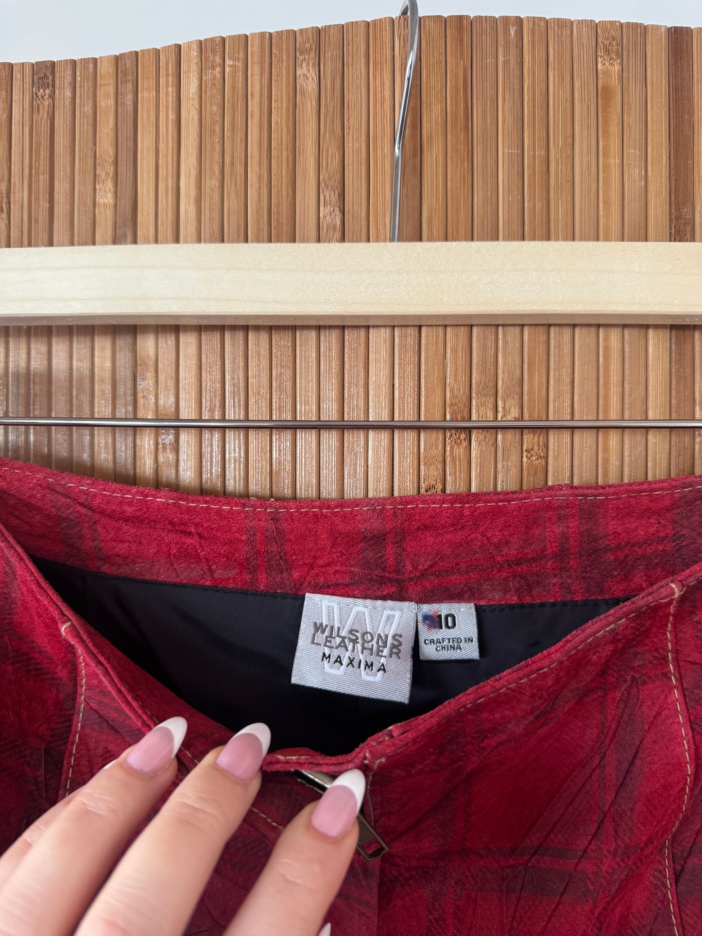 Wilson's Plaid Red Suede Pants