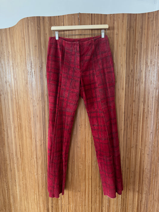 Wilson's Plaid Red Suede Pants