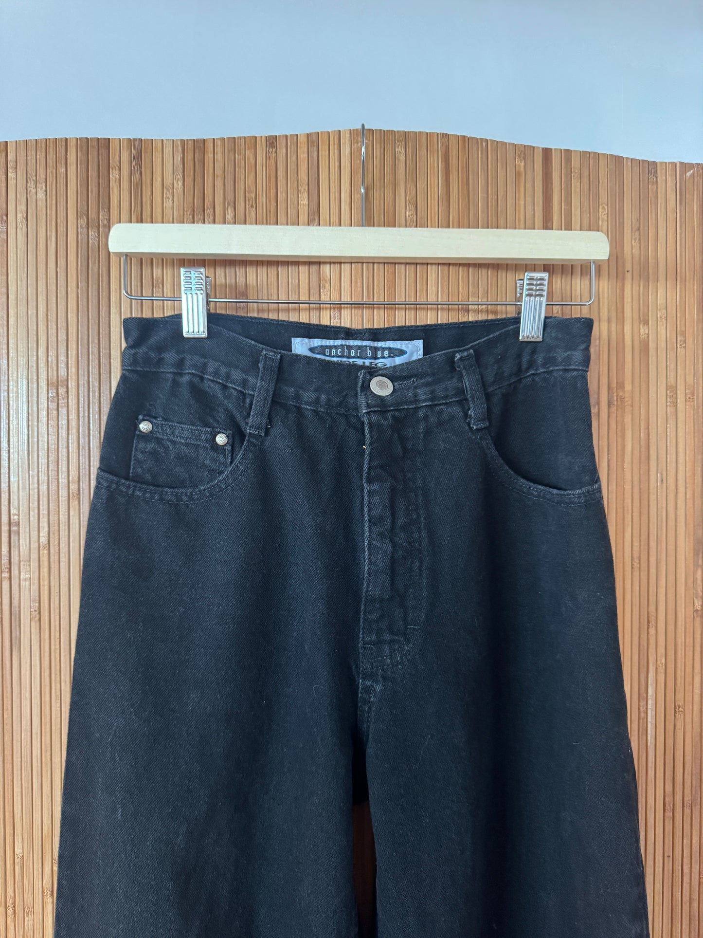 90s/Early 2000s Wide Leg Black Denim Jeans