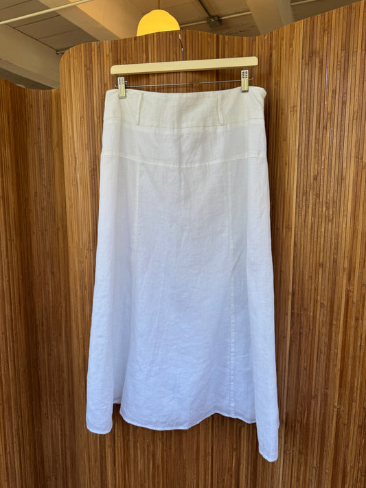 White Linen Maxi Skirt