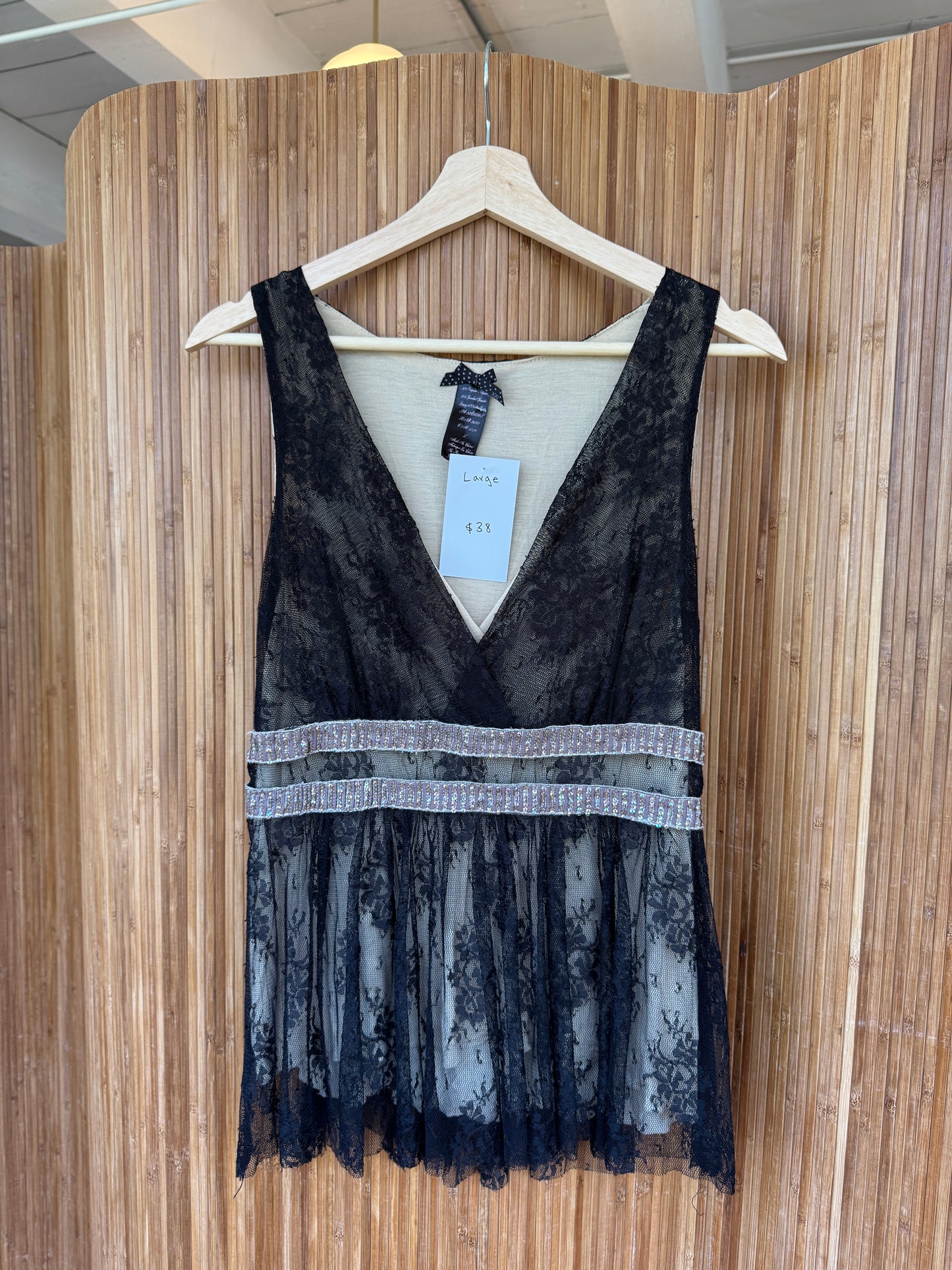 Lace Tank with Sequins Detailing