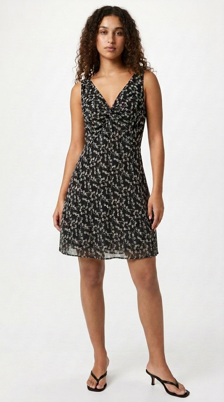 Sheer Silk 90s Floral Dress
