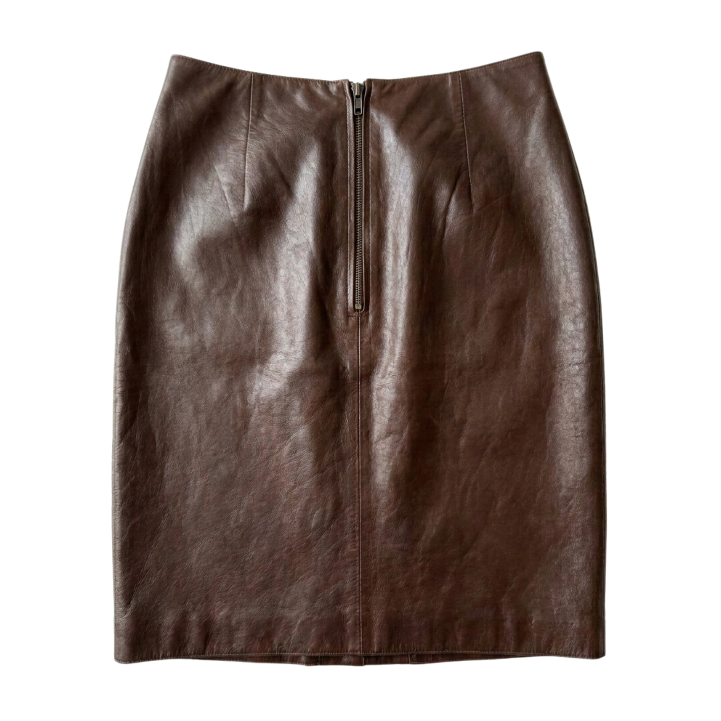 Miu Miu Brown Leather Pencil Skirt
