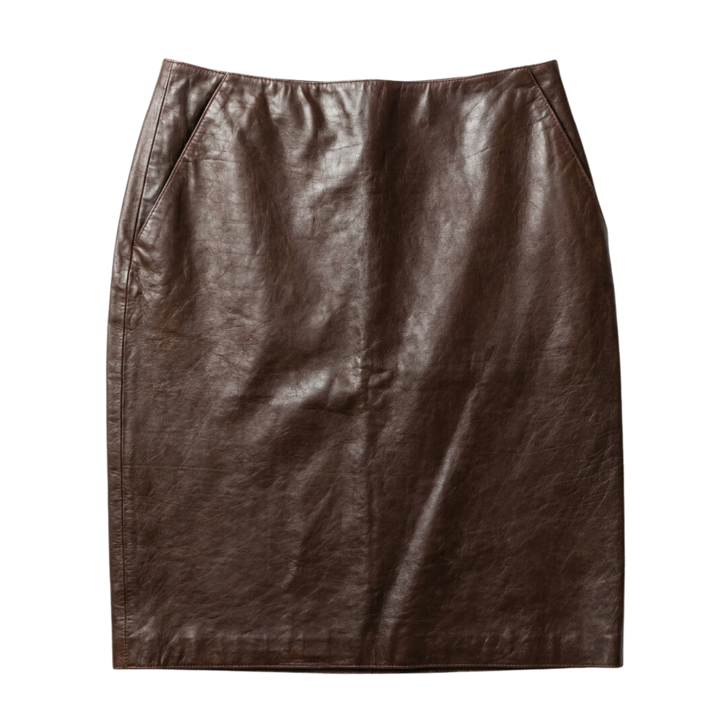 Miu Miu Brown Leather Pencil Skirt