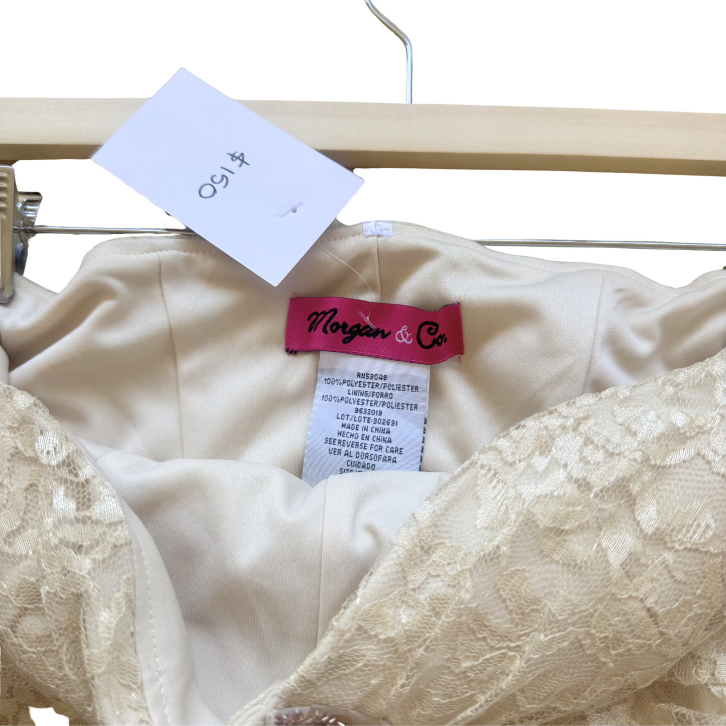 Early 2000s White Ruffle & Lace Beaded Dress