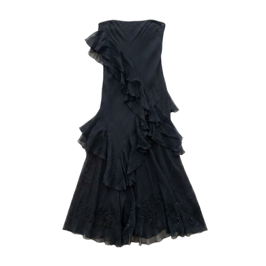 Silk Ruffle Skirt with Sequin Detailing