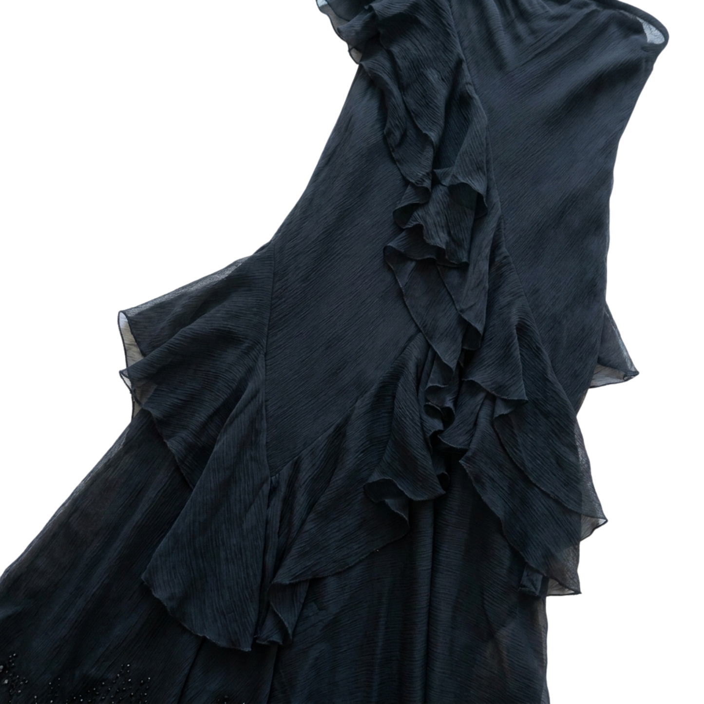 Silk Ruffle Skirt with Sequin Detailing