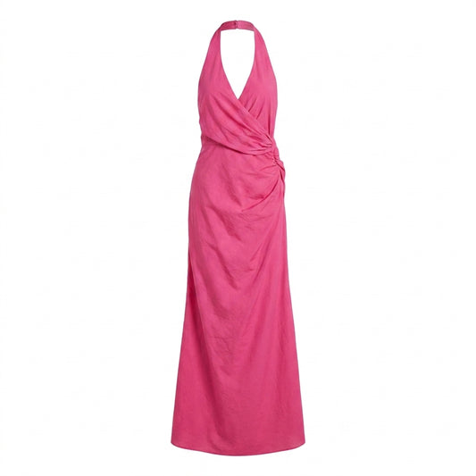 Pink Evening Halter Dress