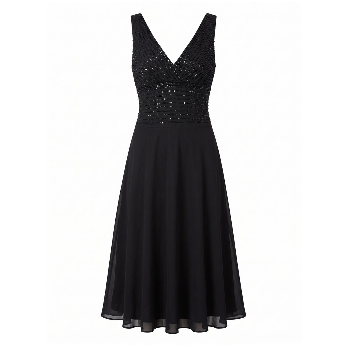 Vintage 90s/00s Black Sequin Midi Dress
