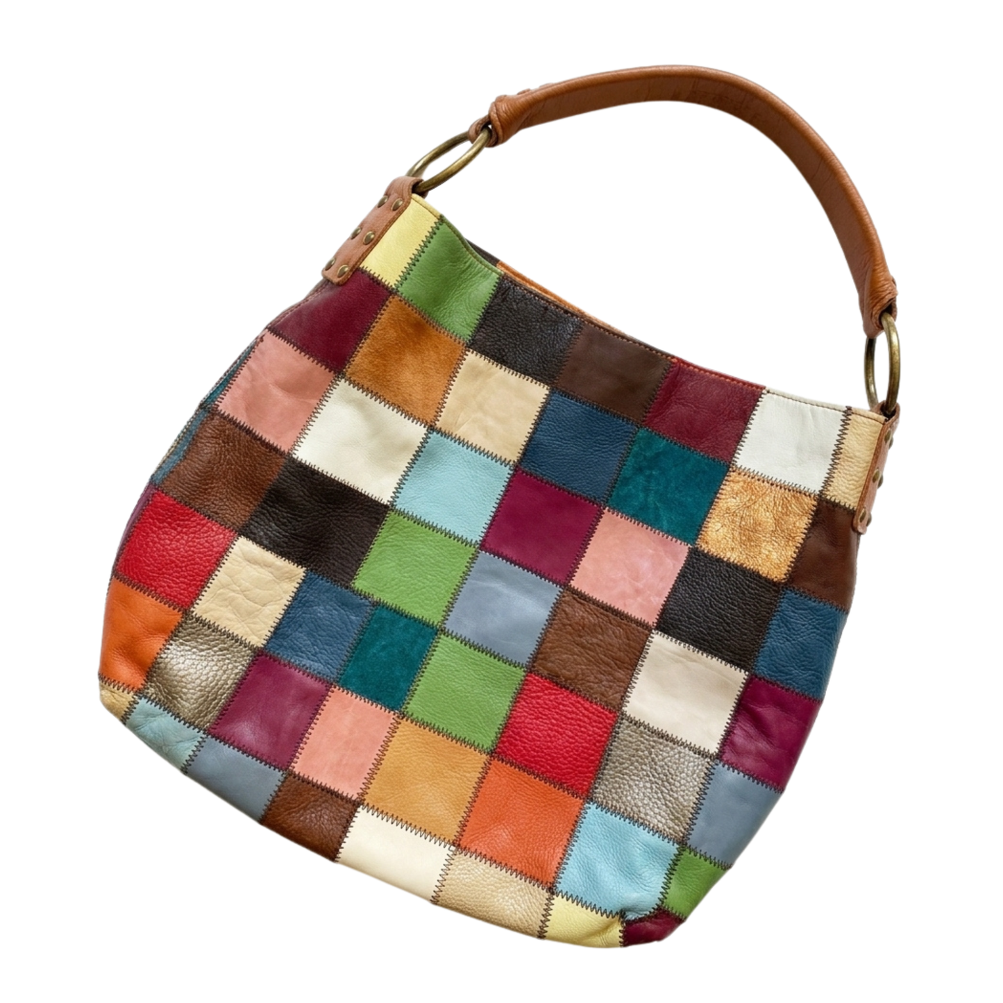 Rainbow Patchwork Leather Bag as seen in Ugly Betty