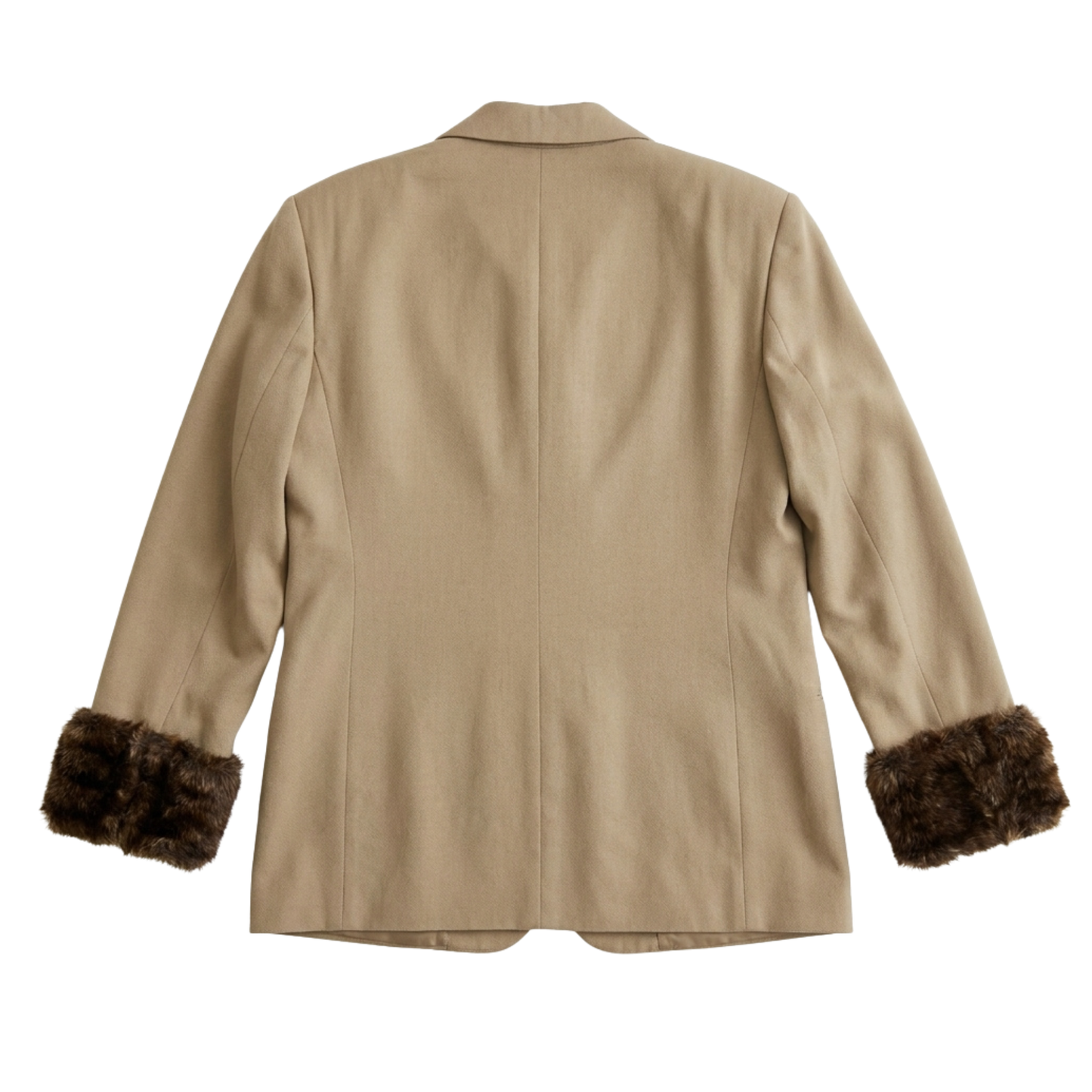 Faux Fur Cuff 90s Blazer