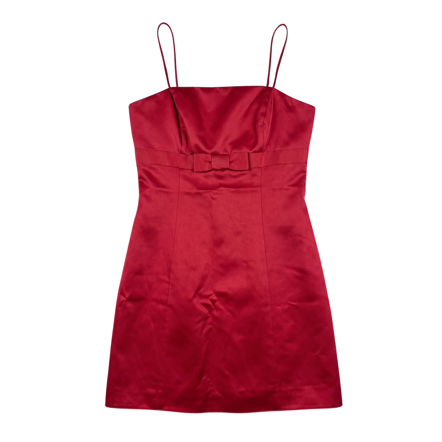 Early 2000s Red Satin Mini Dress