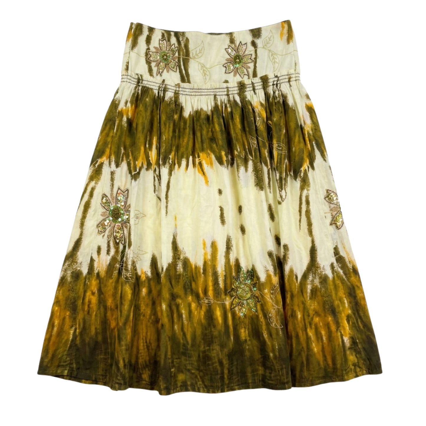 Tie-Dye Beaded Maxi Skirt