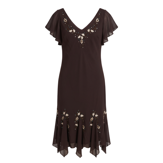 Beaded Brown Dress