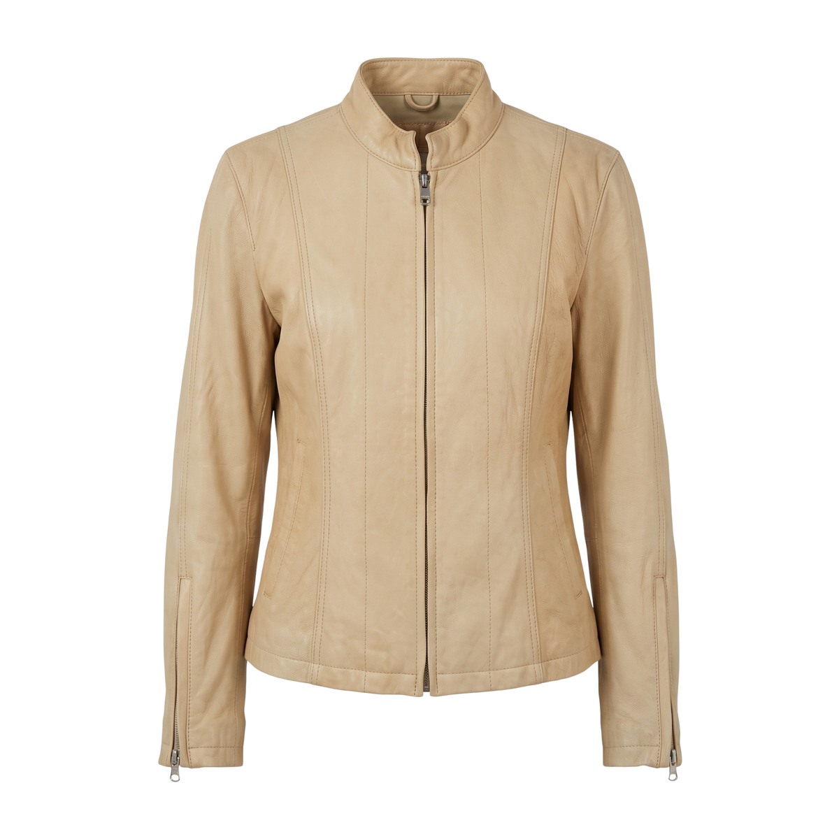 Wilsons Light Brown Leather Motorcycle Jacket