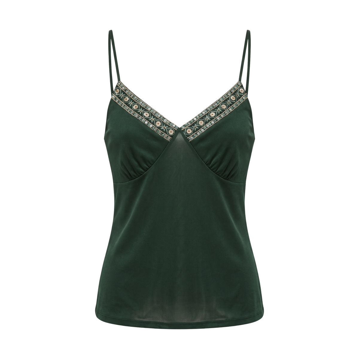 Early 2000s Beaded Green Tank